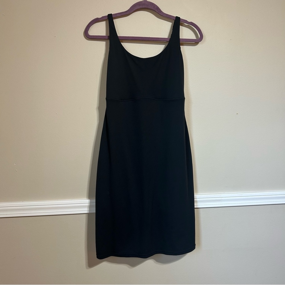 Flexees Tank Dress‎ Built in Bust Support Shapewear Womens 2XL Black Sleeveless